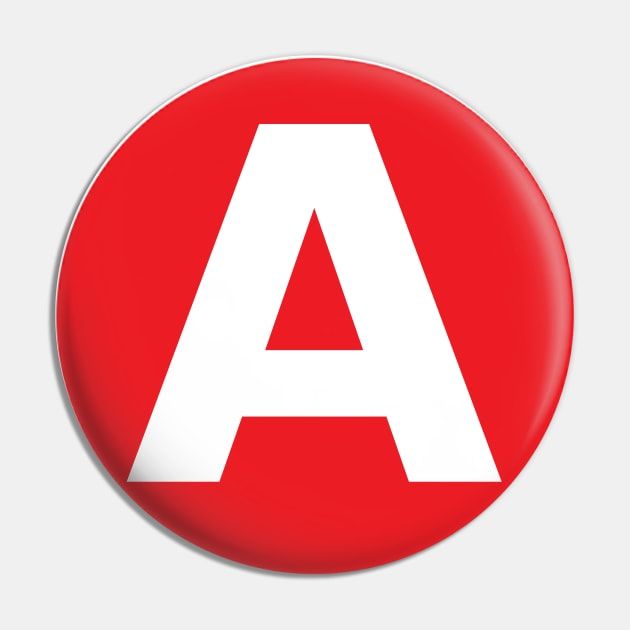 letter a big red dot letters & numbers red pin teepublic